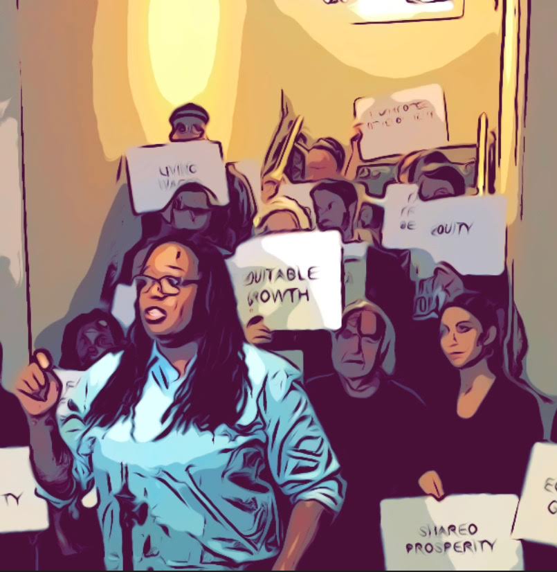 Photo of people with signs