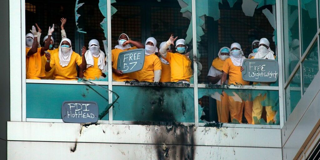 Incarcerated people protest from within The Workhouse. Source: Action STL